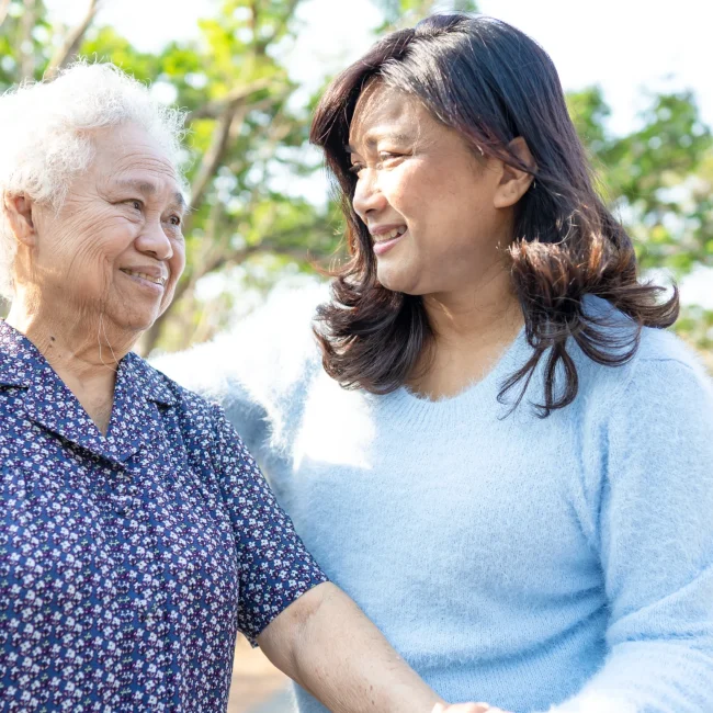woman-with-gray-hair-and-her-smiling-companion